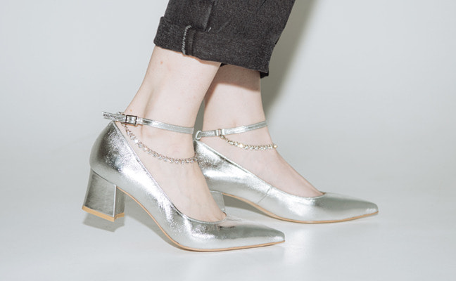 lace stone heel_silver