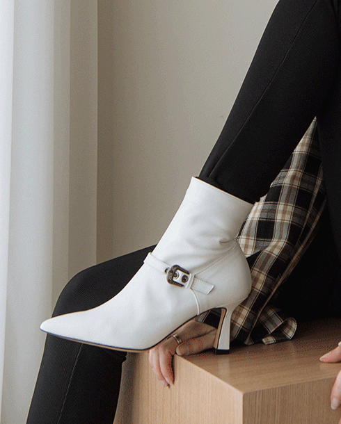 wave buckle ankle_white