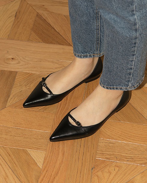 Wendy flat shoes_ black 웬디 플랫 슈즈 1cm